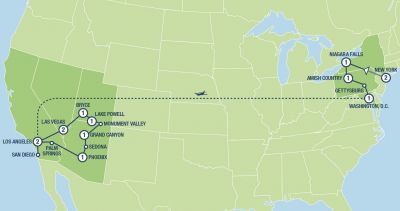 Map showing the Tour regions